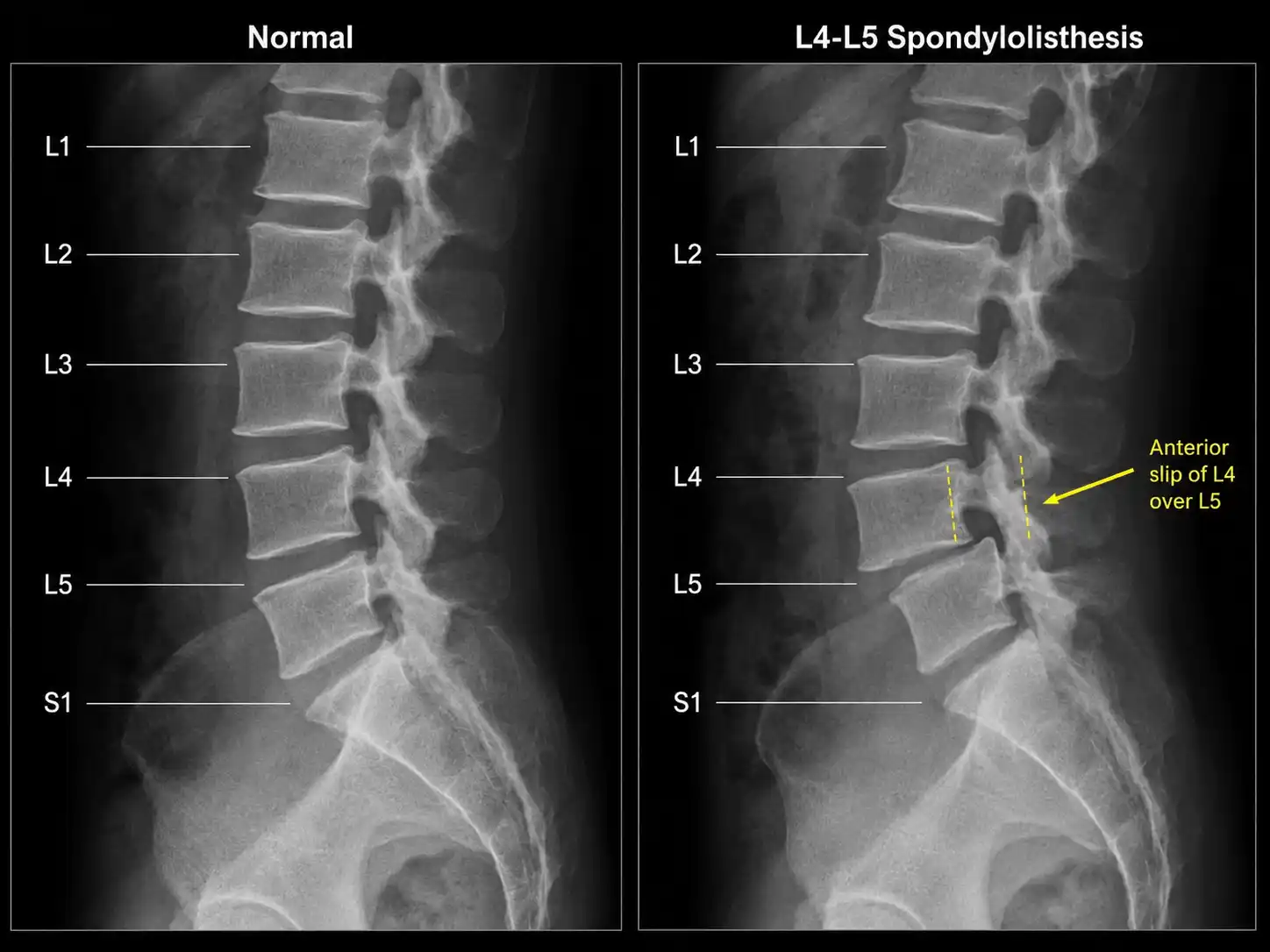 Doctor reviewing MRI for spondylolisthesis diagnosis