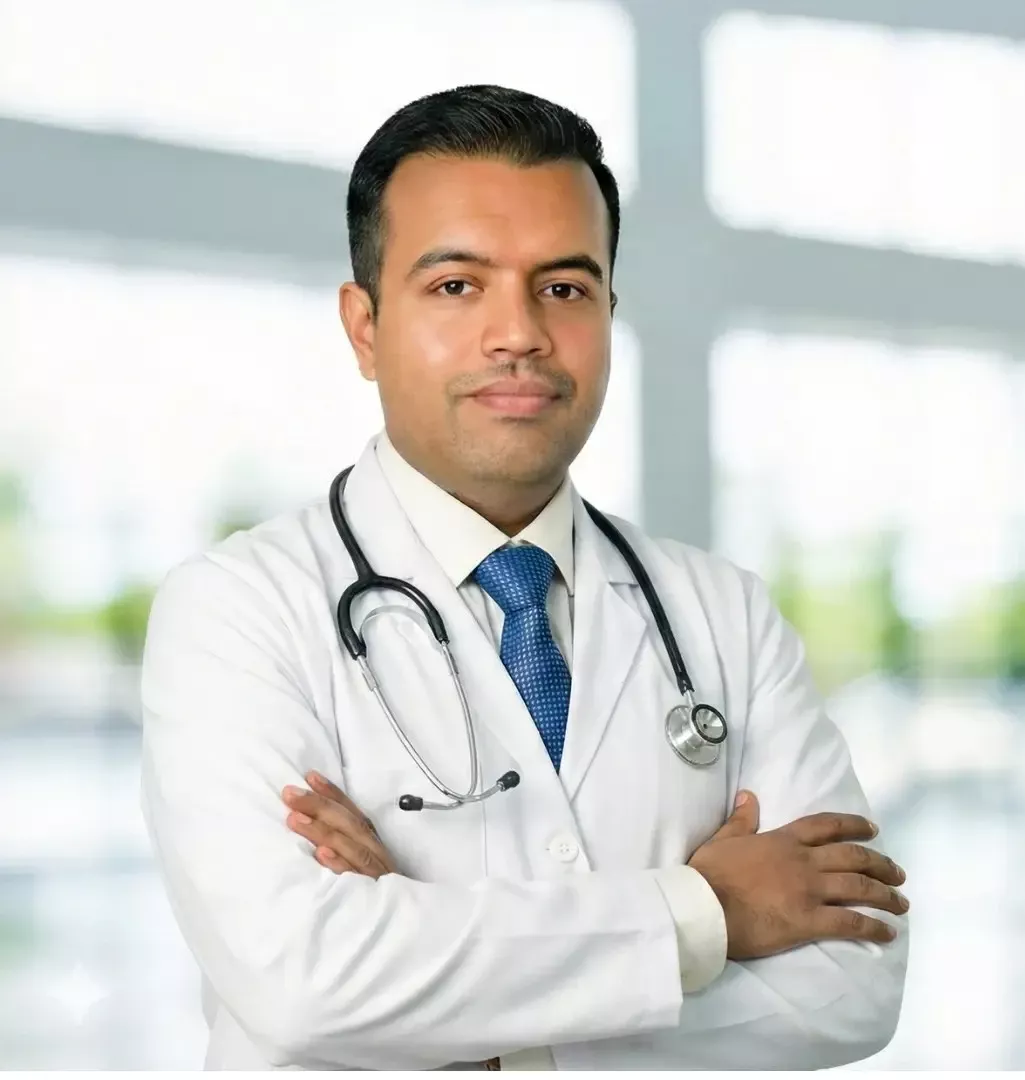 Dr Soma Sundar in white Coat