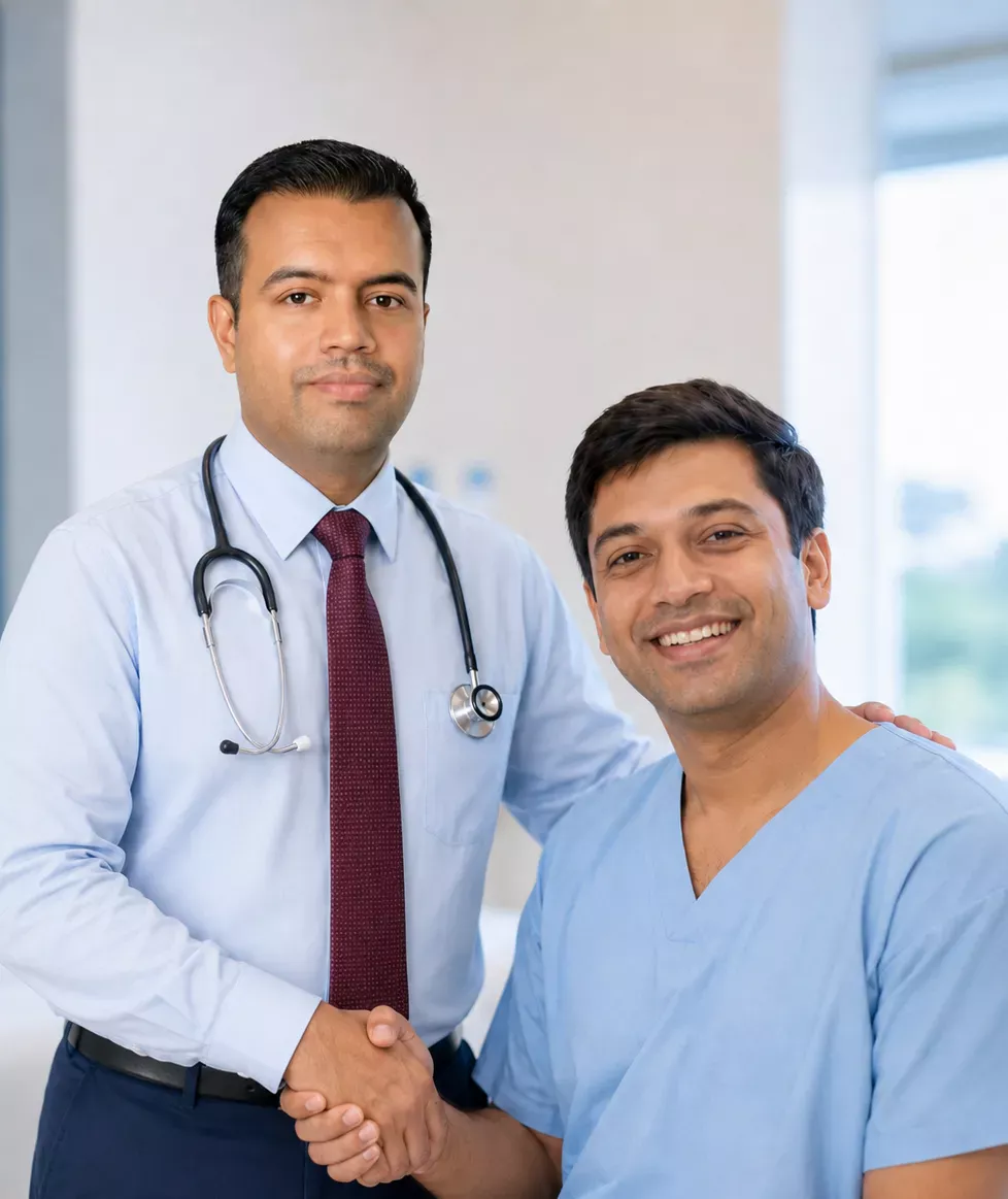 Dr Soma sundar with patient