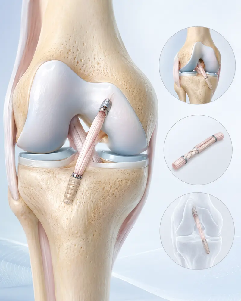 Clean ACL reconstruction anatomy diagram