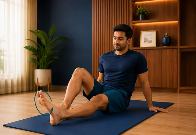 Ankle circles exercise for stiffness