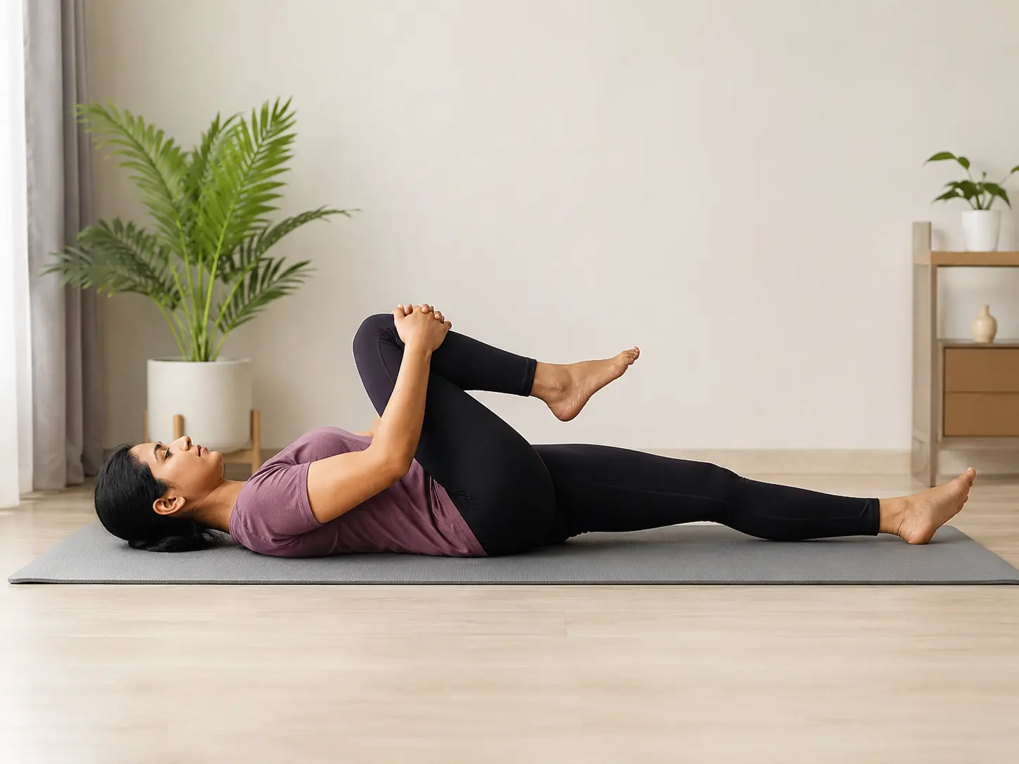 Patient doing to chest exercise for back pain with correct posture