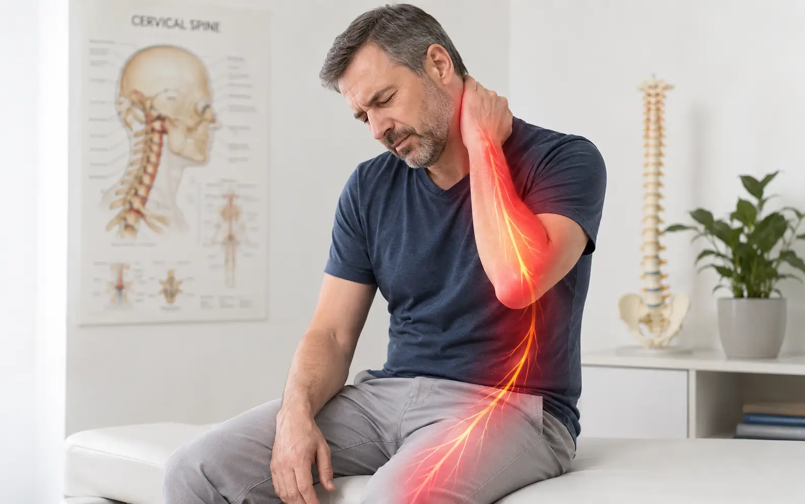 Cervical disc bulge causing arm pain tingling and numbness nerve pattern