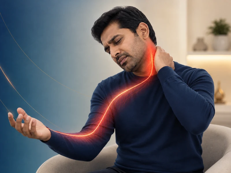 Cervical radiculopathy causing arm pain from a pinched neck nerve