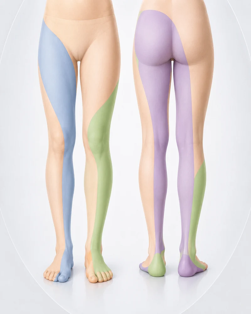 Diagram of leg numbness pattern from lumbar nerve compression