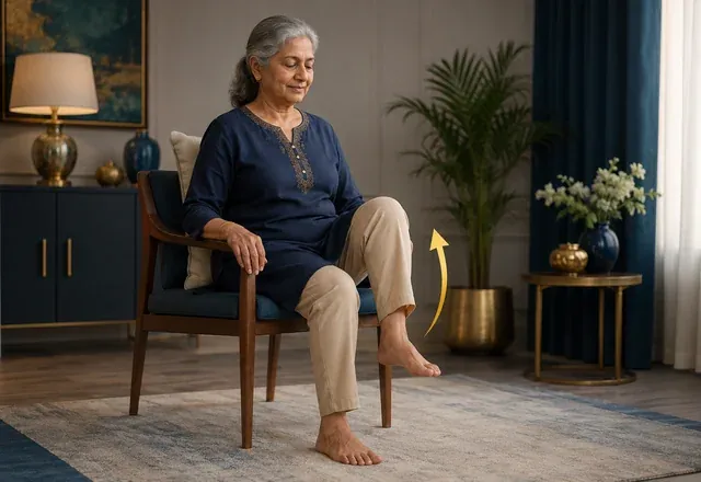 Seated marching exercise for diabetic neuropathy