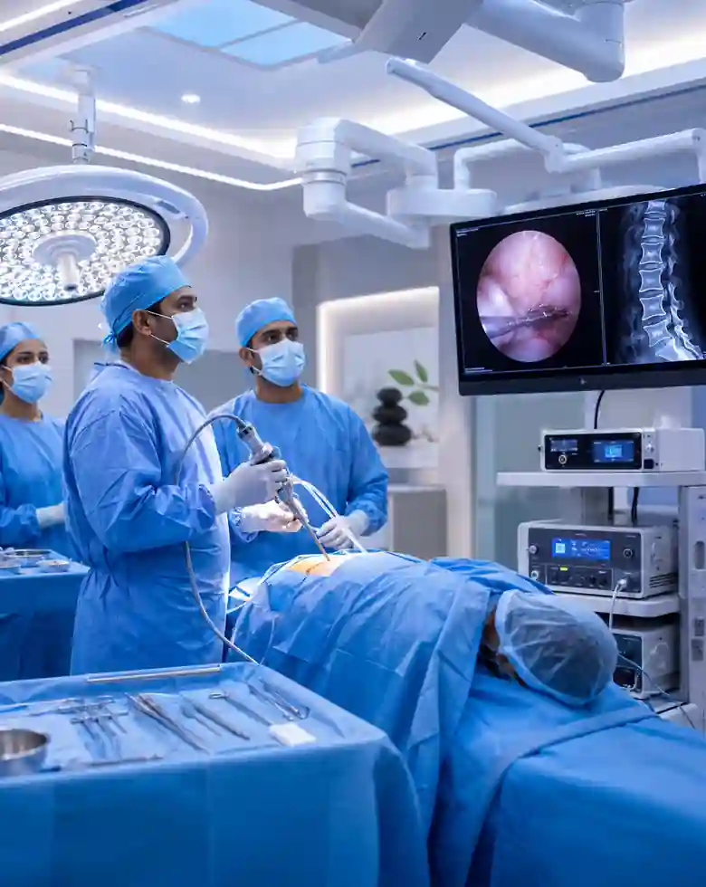 Endoscopic keyhole spine surgery