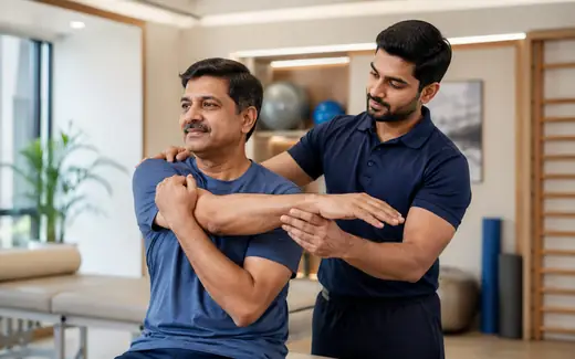Frozen shoulder physiotherapy session in Chennai