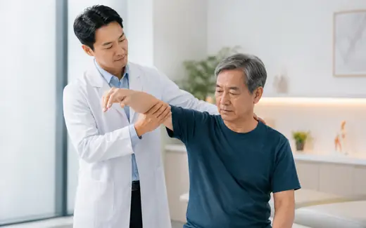 Frozen shoulder range of motion examination