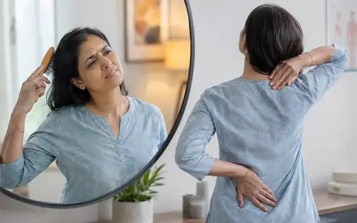Frozen shoulder stiffness while reaching behind back