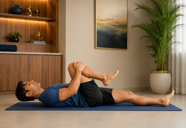 Illustration showing gentle movement and exercise helping hip pain recovery more than rest alone