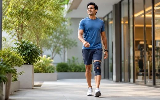 Knee brace support after ACL injury