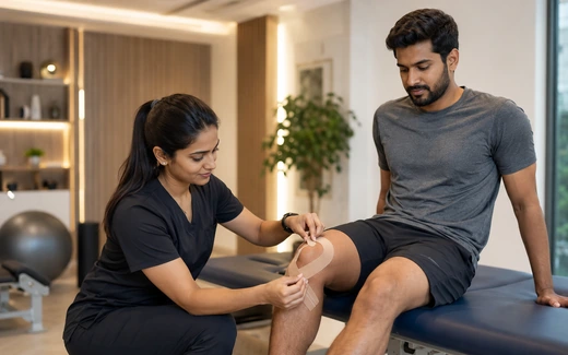 Patient education image for knee condition diagnosis and treatment