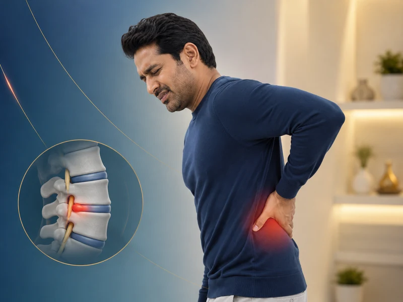 Lumbar disc bulge in the lower back