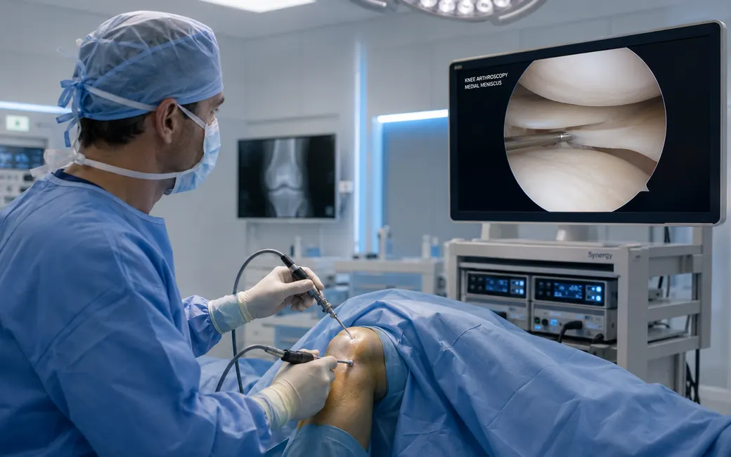 Arthroscopic meniscus surgery for knee locking