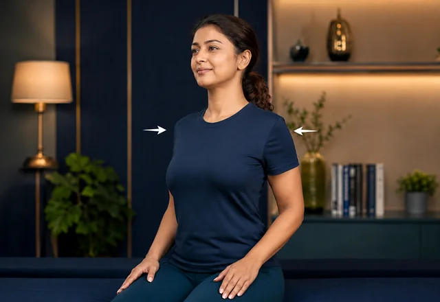 Patient doing neck rotation exercise for neck mobility and pain relief