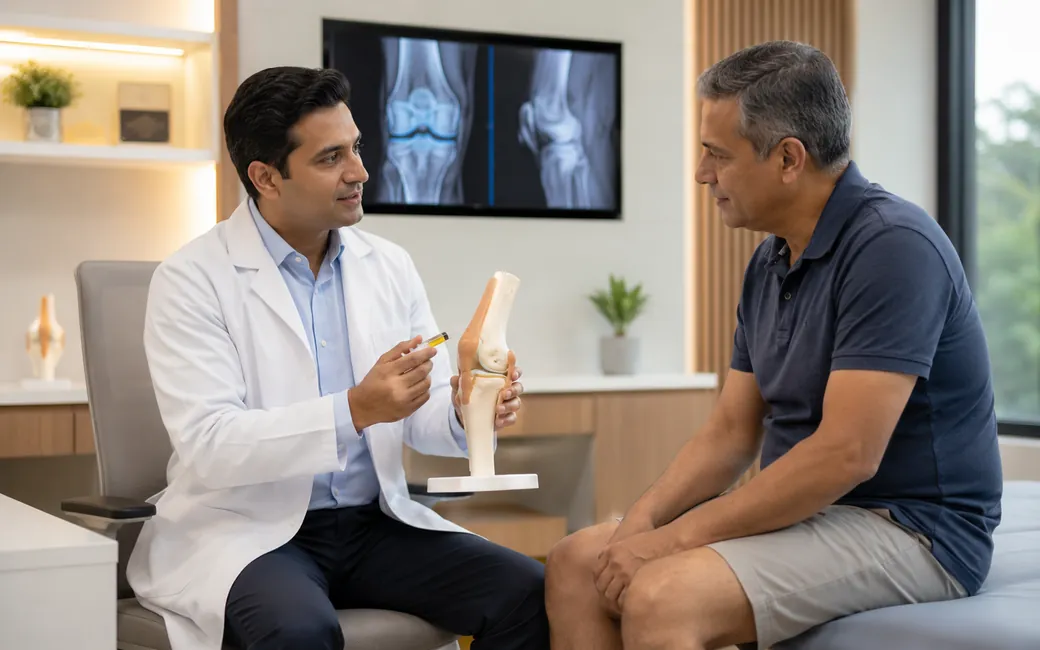 Image-guided treatment injection for knee condition in a modern clinic