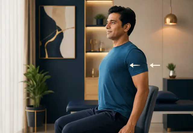 Scapular retraction squeeze for shoulder pain