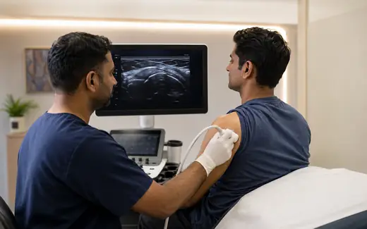 Ultrasound scan assessment for shoulder pain and frozen shoulder