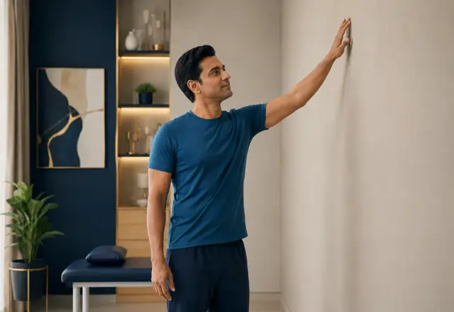 Finger wall walk exercise for shoulder stiffness