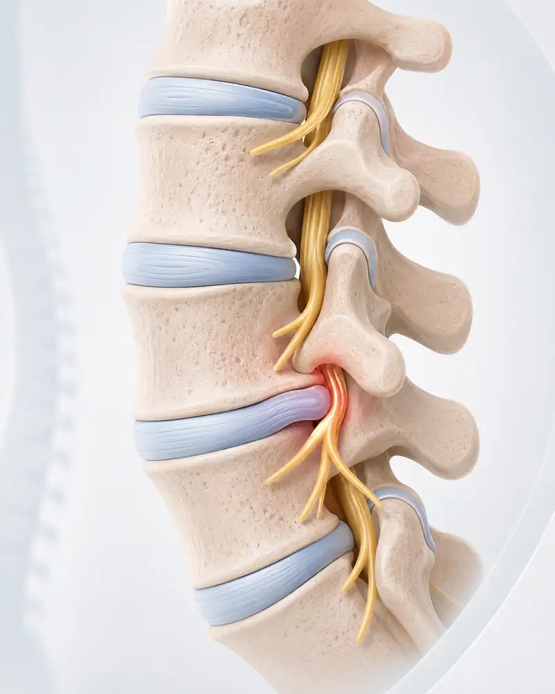 Spinal nerve compression diagram