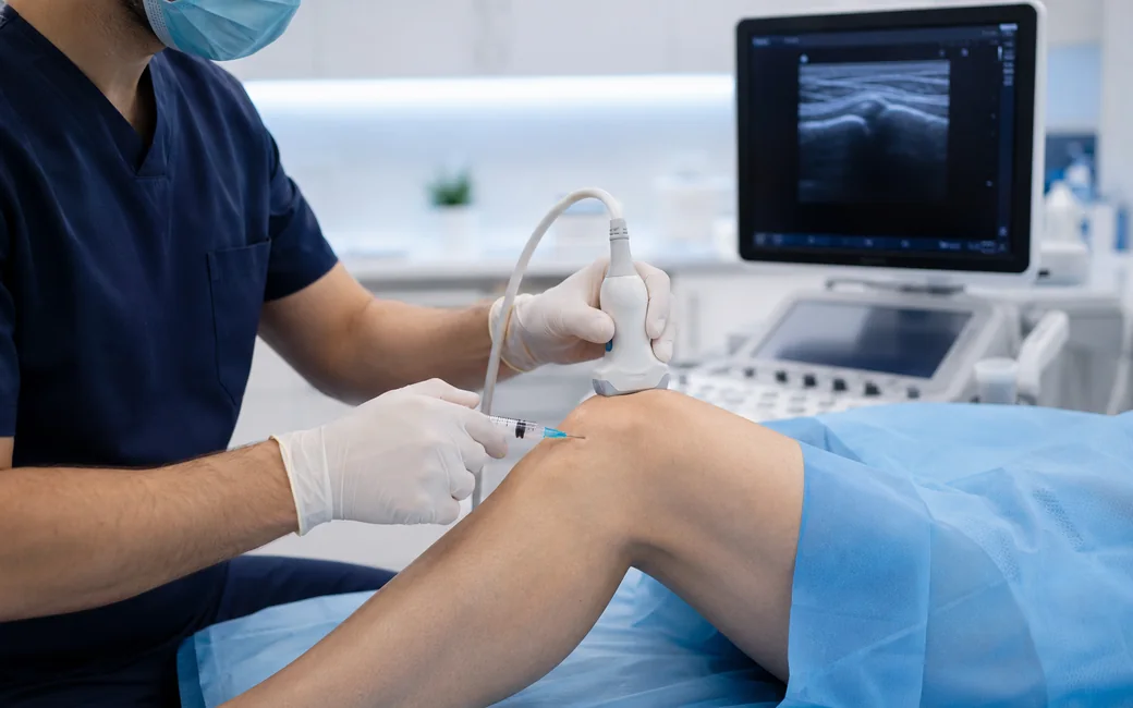 Ultrasound guided knee injection for prolonged knee pain in Chennai