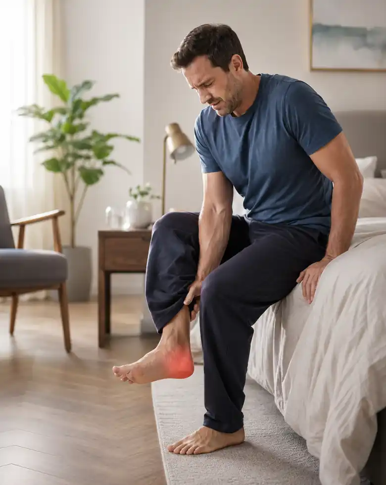 Patient consulting a specialist for heel pain and plantar fasciitis