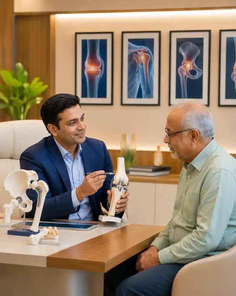 Patient-friendly image explaining joint replacement surgery