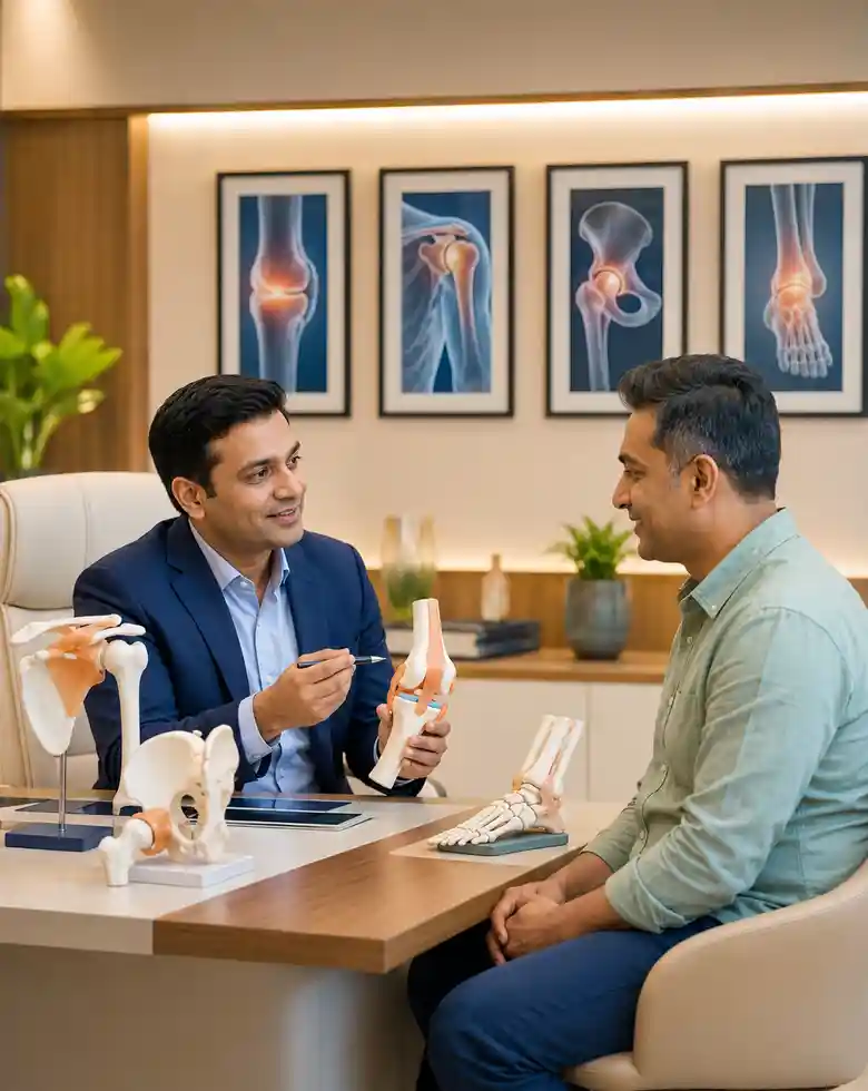 Patient consulting an orthopaedic specialist for bone and joint pain